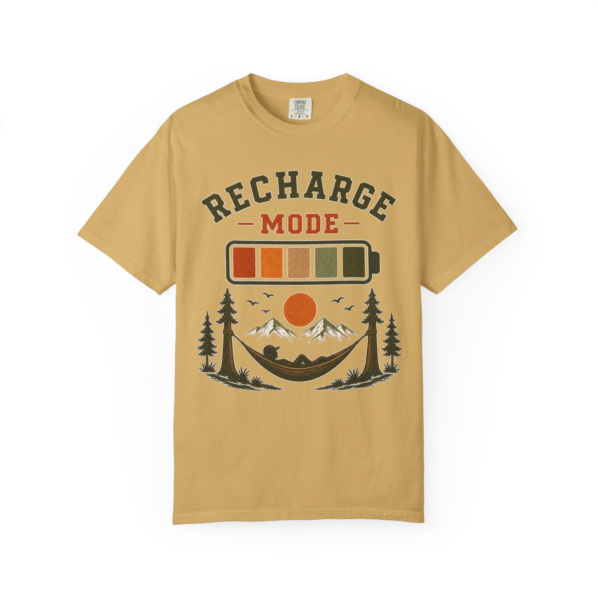 Recharge Mode T-Shirt — Adventure Camping Graphic Tee
