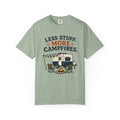 Camping T-Shirt — "Less Stuff, More Campfires" RV & Campfire Graphic Tee