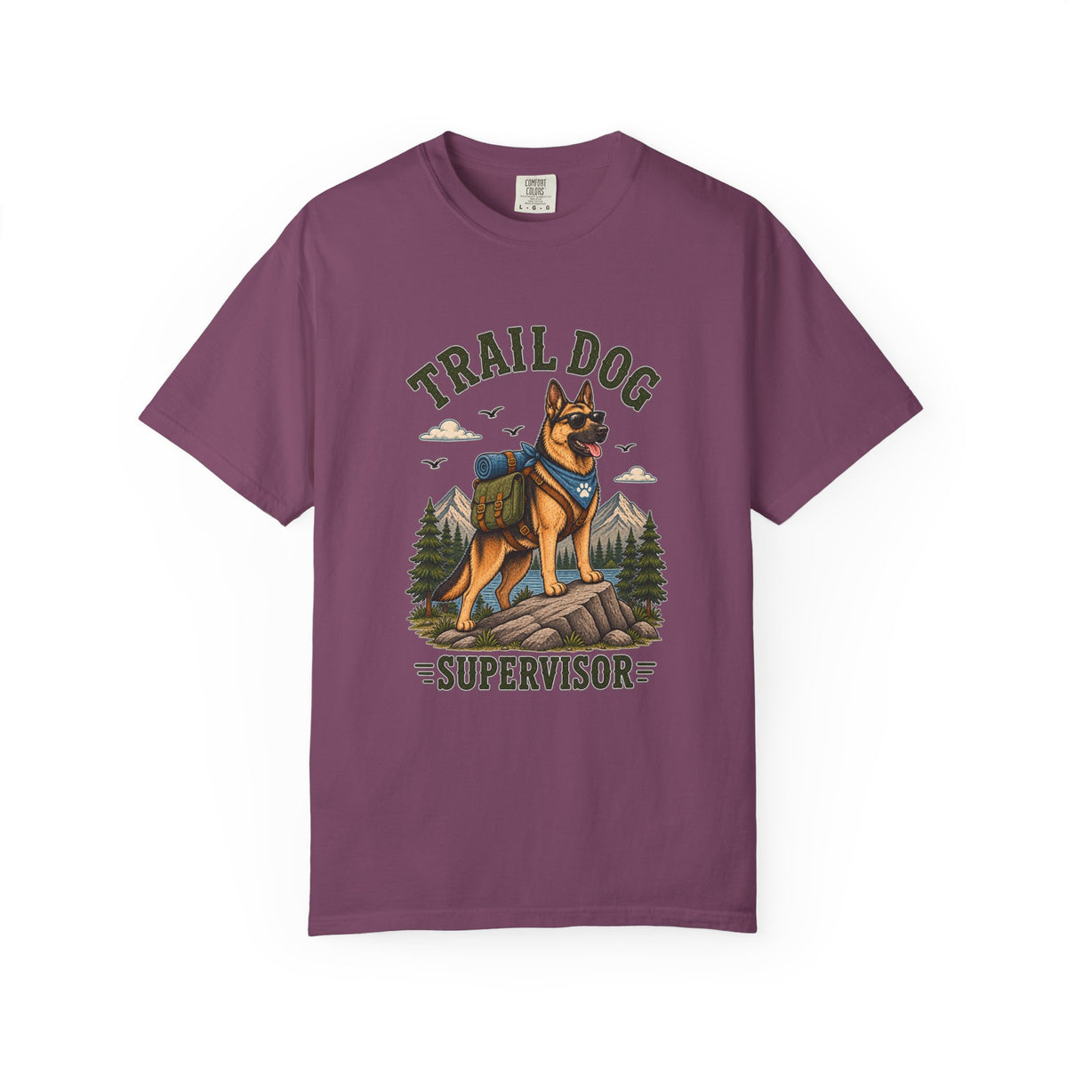 Trail Dog Supervisor T-Shirt — Hiking German Shepherd Graphic Tee