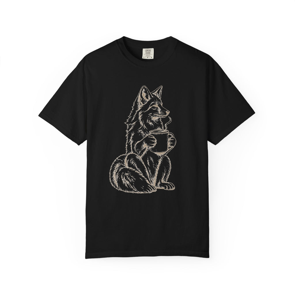 Wolf Holding Heart T‑Shirt — Cute Rustic Animal Love Tee