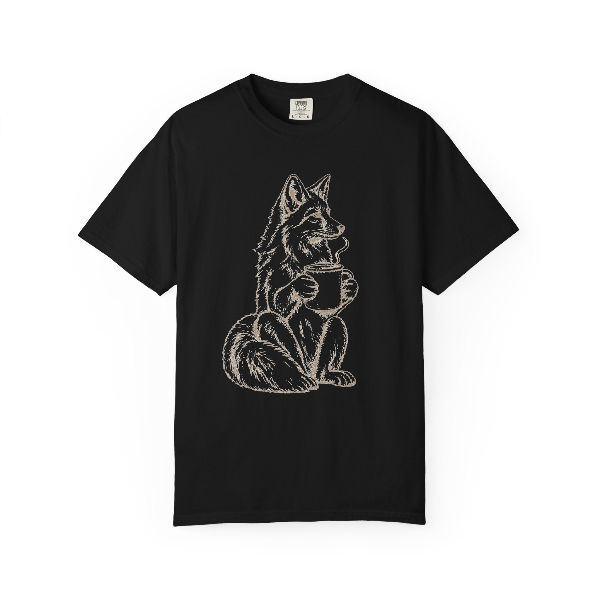 Wolf Holding Heart T‑Shirt — Cute Rustic Animal Love Tee