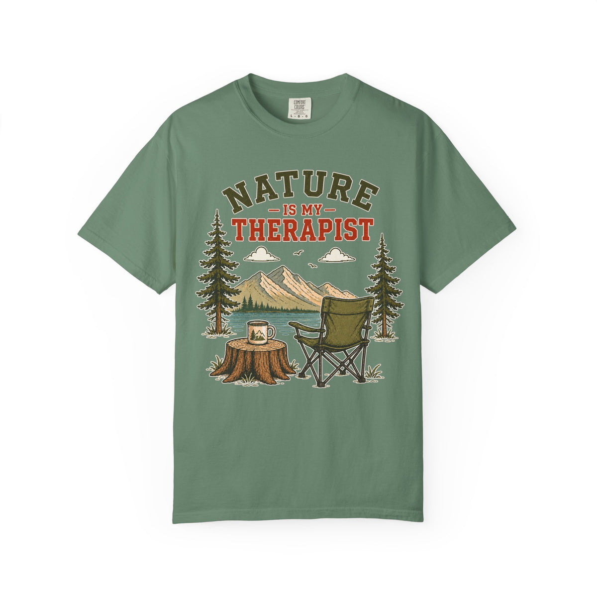 Nature Is My Therapist T-Shirt — Camping Outdoors Graphic Tee