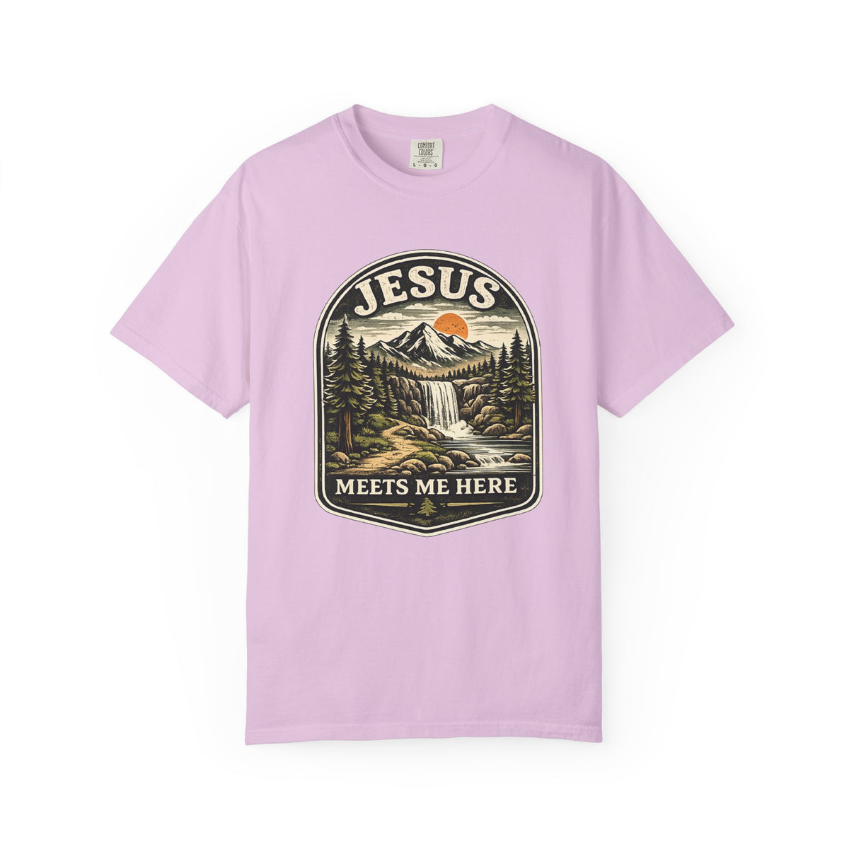Camping Chair Nightscape T-Shirt — Mountain Moonlight Graphic Tee