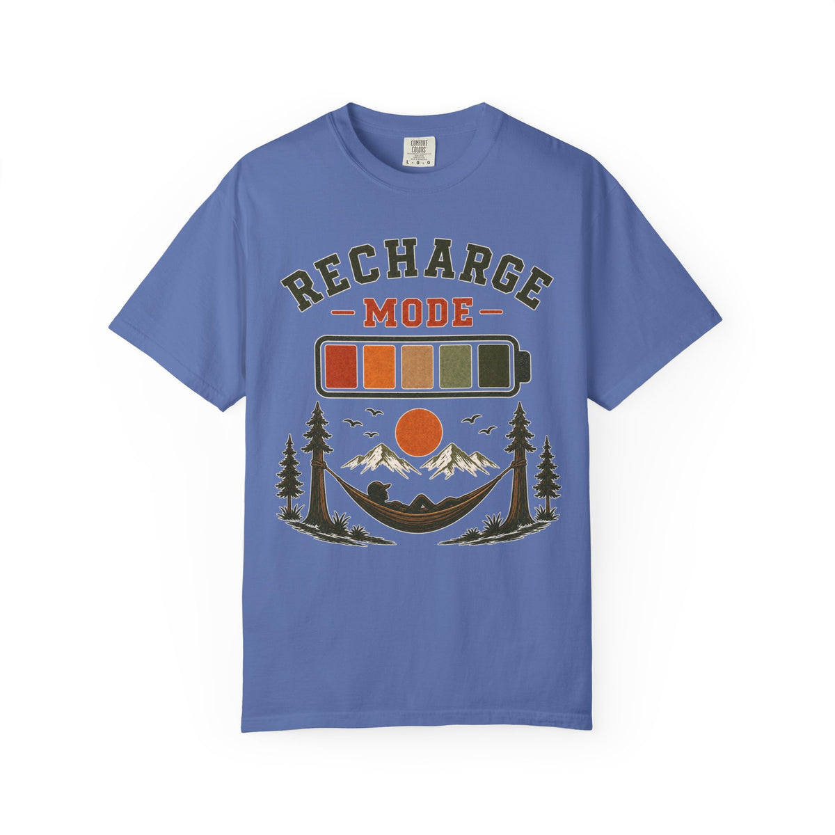 Recharge Mode T-Shirt — Adventure Camping Graphic Tee