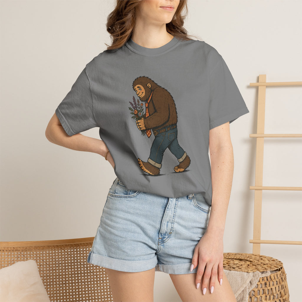 Sasquatch Bouquet T-Shirt — Cute Bigfoot Illustration Tee