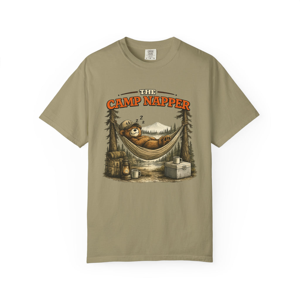 Camp Napper T-Shirt — Cute Sloth Hammock Camping Tee