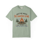 Campfire T-Shirt — "Meet Me Where the Campfire Glows" Coffee & Friends Graphic