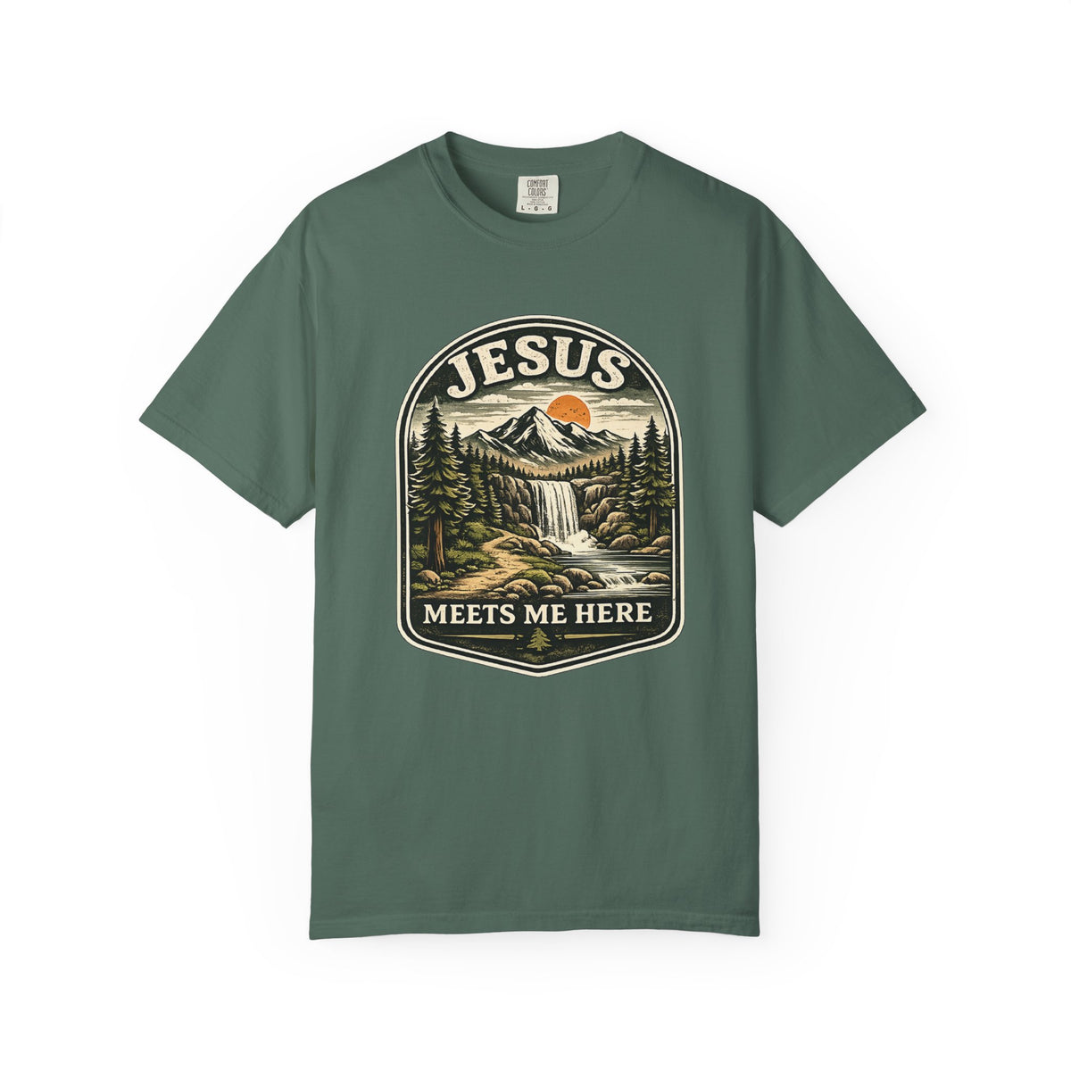 Camping Chair Nightscape T-Shirt — Mountain Moonlight Graphic Tee