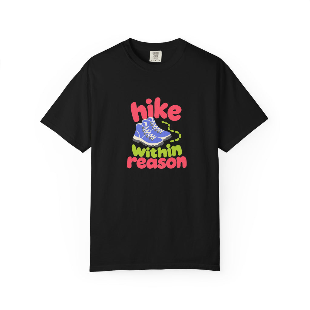 Hike Within Reason T‑Shirt — Retro Hiking Tee with Boot Graphic