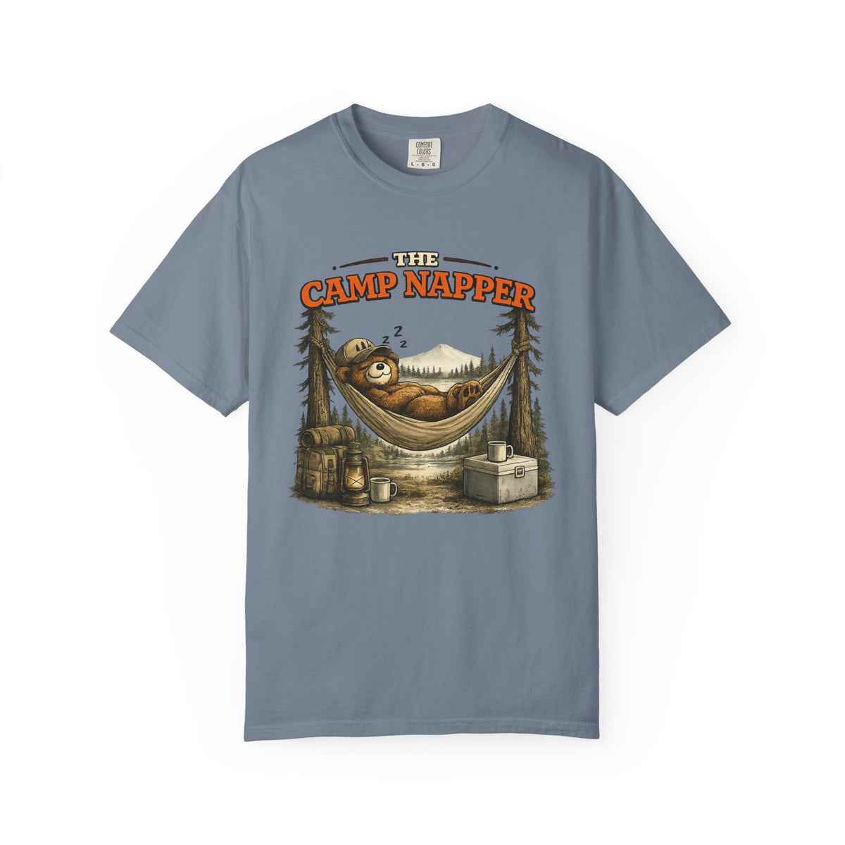 Camp Napper T-Shirt — Cute Sloth Hammock Camping Tee