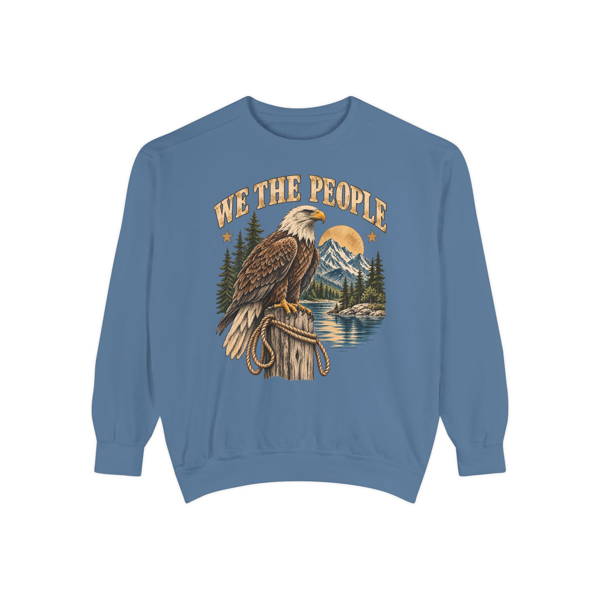 We The People Eagle Sweatshirt — Vintage Nature Graphic Crewneck