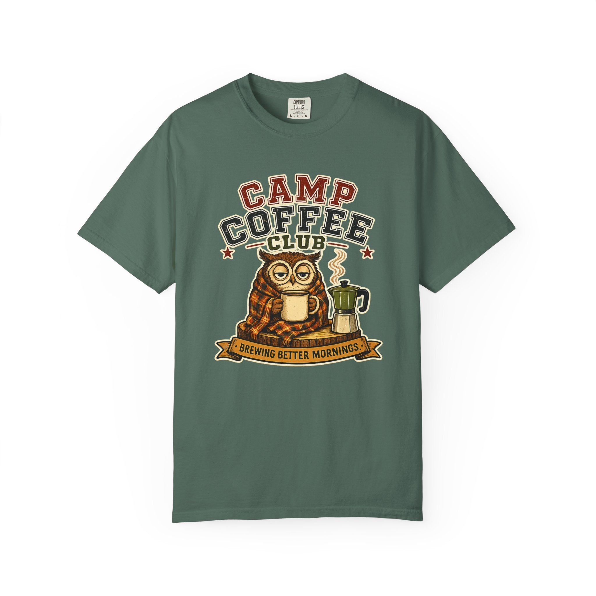 Camp Coffee Club T-Shirt — Brewing Better Mornings Graphic Tee