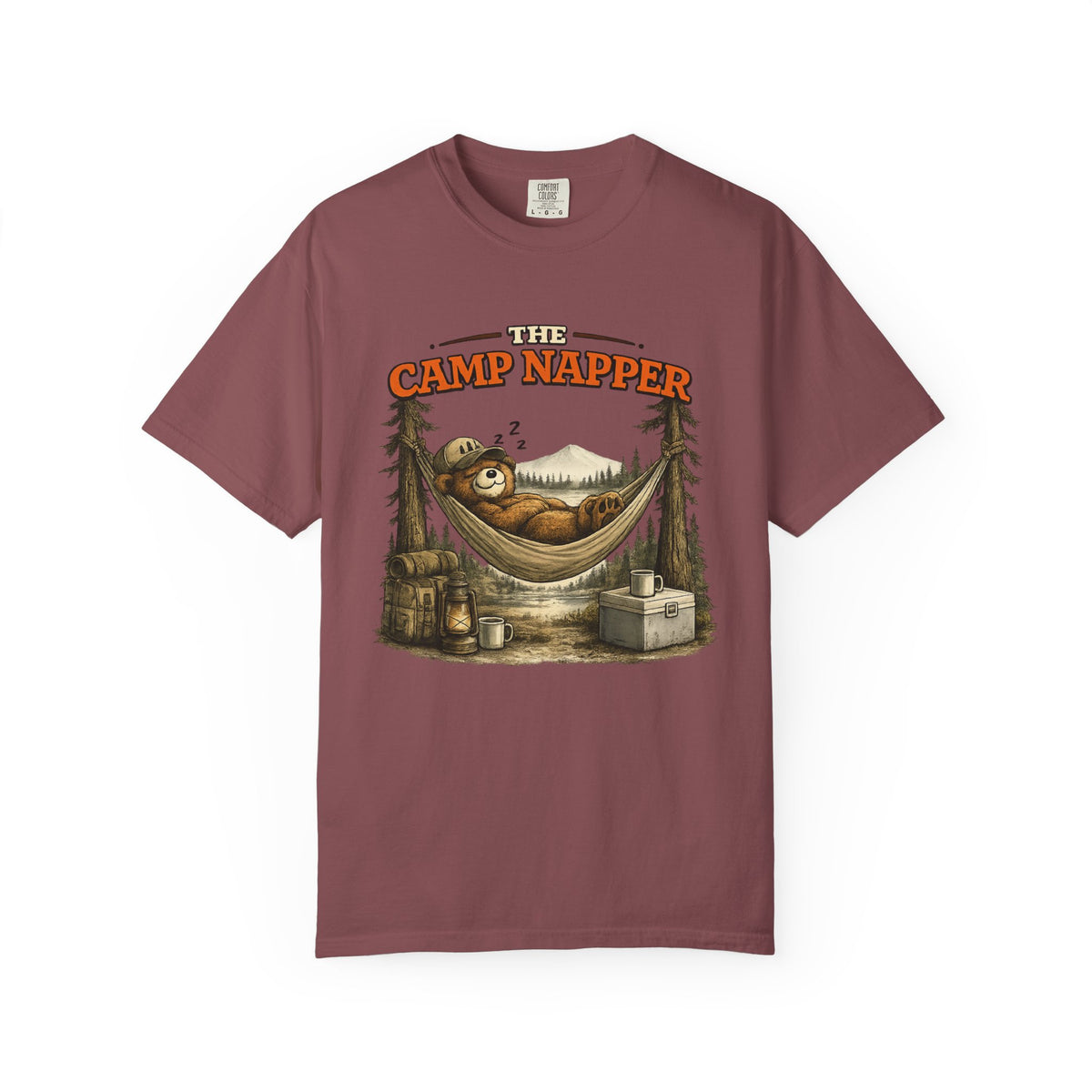 Camp Napper T-Shirt — Cute Sloth Hammock Camping Tee