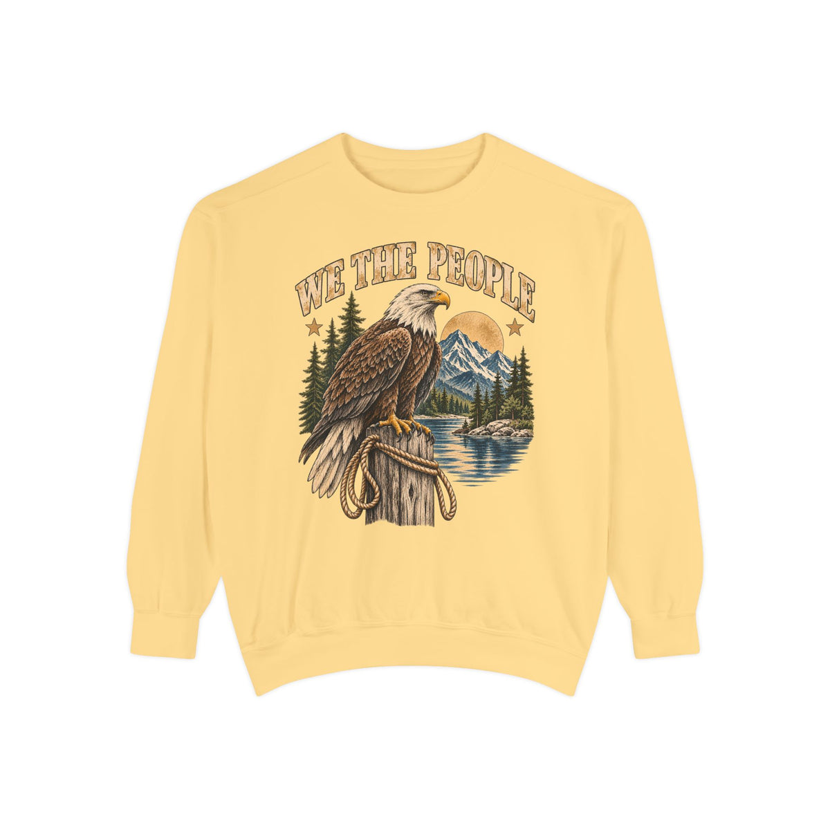 We The People Eagle Sweatshirt — Vintage Nature Graphic Crewneck