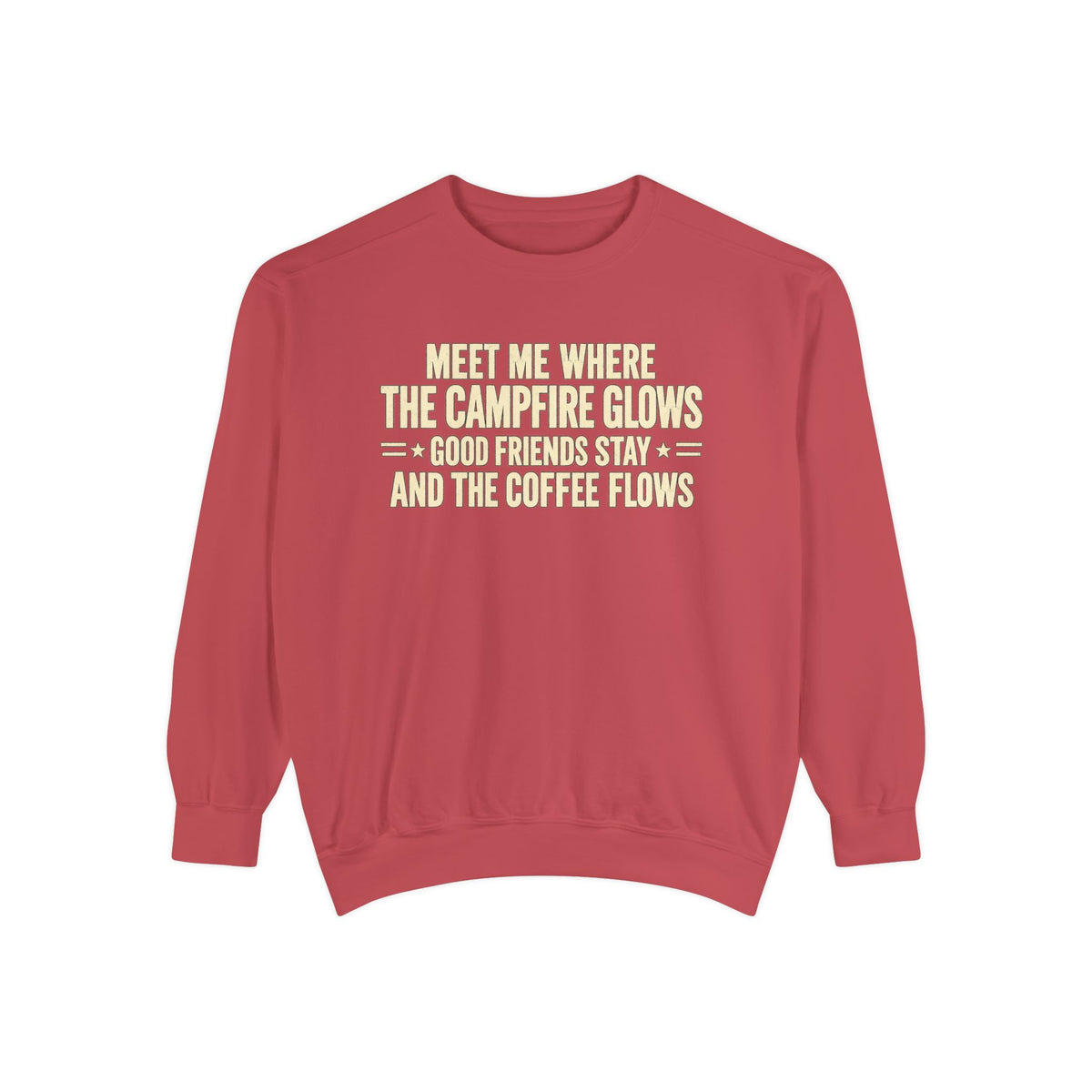 Campfire & Coffee Sweatshirt — "Meet Me Where the Campfire Glows" Cozy Pullover
