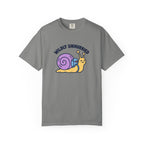 Wildly Unhurried Snail T-Shirt – Relaxed Graphic Tee for Slow Living Fans