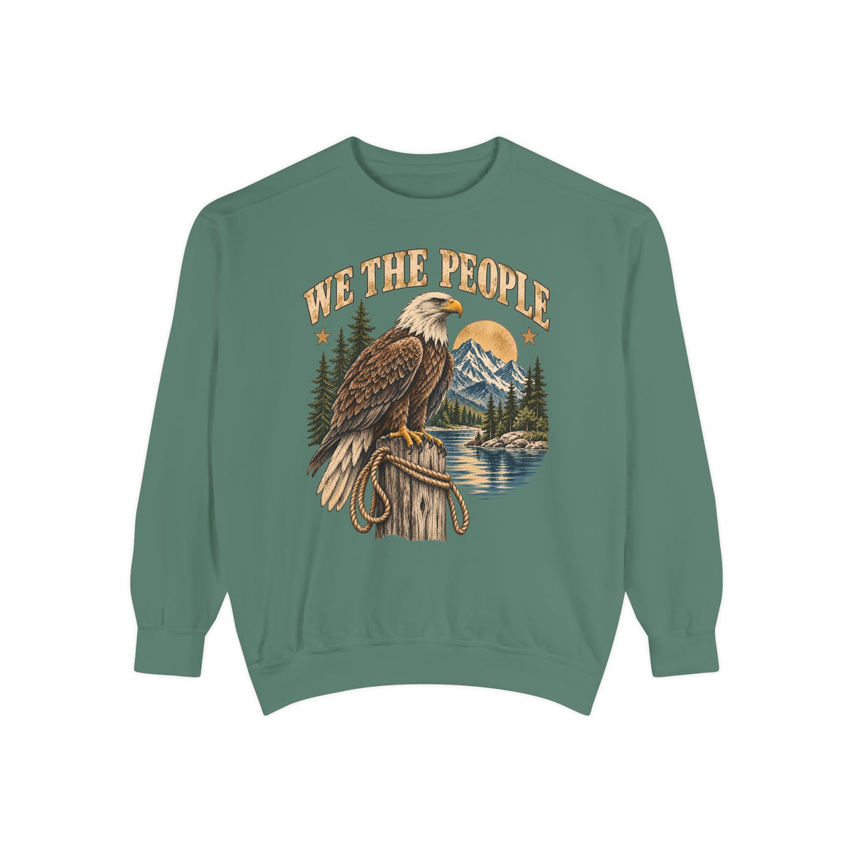 We The People Eagle Sweatshirt — Vintage Nature Graphic Crewneck