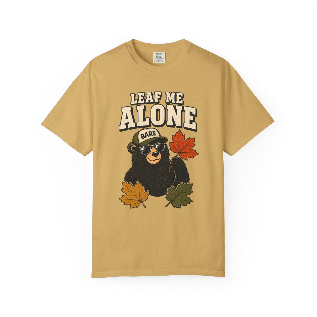 Leaf Me Alone Bear T-Shirt — Funny Autumn Bear Graphic Tee