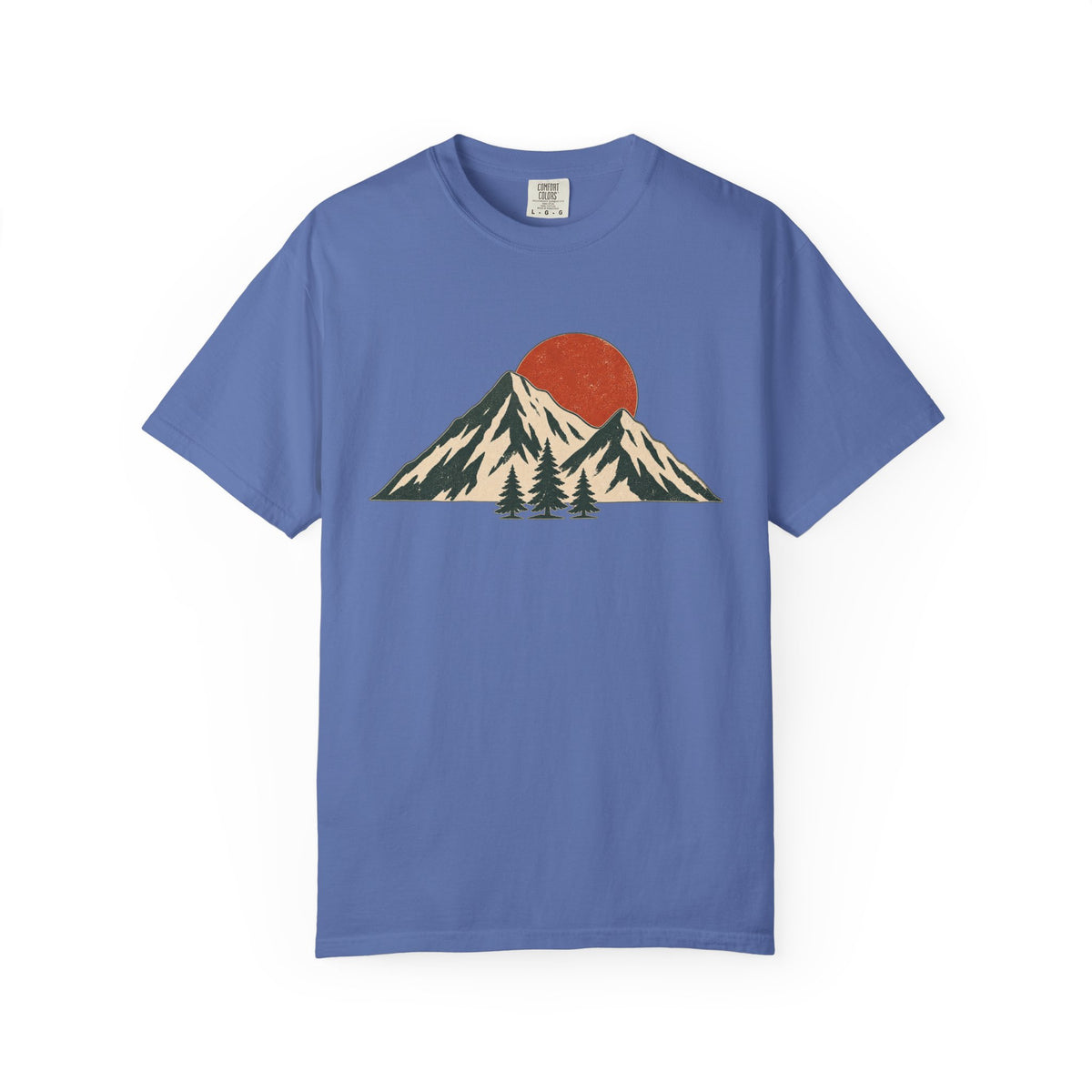 Sunset Mountain T-Shirt — Vintage Mountain & Trees Graphic Tee