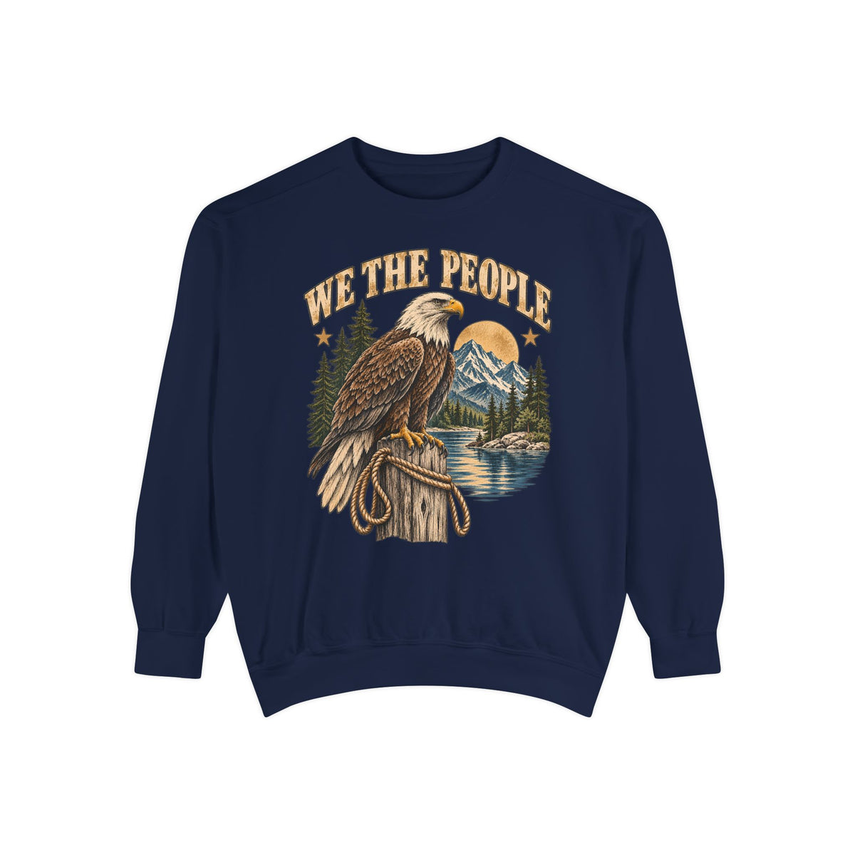 We The People Eagle Sweatshirt — Vintage Nature Graphic Crewneck